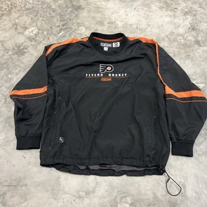Giacca a vento pullover nero vintage CCM Y2K Philadelphia Flyers uomo taglia L - Foto 1 di 8