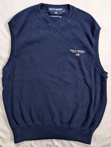 Polo Sport Ralph Lauren Suéter Chaleco Deportes Golf Pullover Tejido Azul Para Hombre L - Imagen 1 de 6