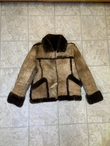 Vintage Sheepskin Men’s 40 Brown Shearling Bomber Flight Jacket - Picture 1 of 9