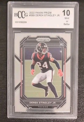 Derek Stingley Jr. #369 2022 Panini Prizm Rookie Card RC BCCG 10 Gem Mint - Image 1 of 3