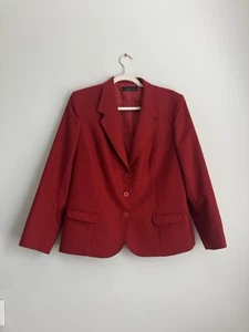 Vintage Women’s Fletcher Jones wool blend blazer jacket- Red Size 16 - Picture 1 of 5