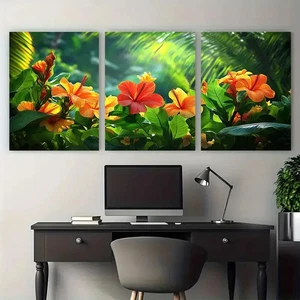 3pcs Tropical Floral Martinique Travel Design Wall Art Canvas Unframed/Framed - Bild 1 von 9