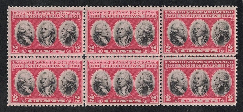 A Nice 1931 2¢ Yorktown Mint Never Hinged w OG Block-of-6 -- Scott #703 ~ - Image 1 of 1