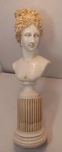 Arte Clásico Diosa Europea Cabeza Busto Resina Estatuilla Decoración del Hogar Estatua Columna - Imagen 1 de 9