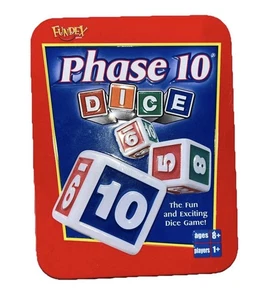 Phase 10 Würfelspiel 2004 in seltener roter Dose mit Anleitung & Punkteblock Alter 8+ - Bild 1 von 2