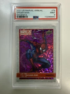 2021 Marvel Annual Magenta Spider-Man #79 Trading Card PSA 9 Spiderman Avengers - Picture 1 of 7