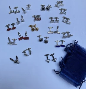 Restposten 20 Paar nagelneue Manschettenknöpfe, alle verschieden, 20 Organzabeutel  - Bild 1 von 10