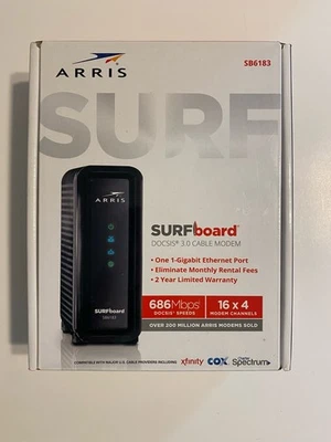 ARRIS SURFboard SB6183  DOCSIS 3.0 Cable Modem,  686 Mbps Max (New-Open Box) - Image 1 of 4