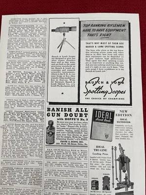 Anuncio impreso Bausch & Lomb 1941 mira telescópica anuncio de caza Foto 1 de 3