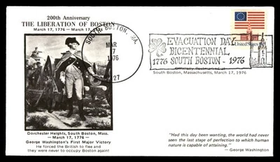 Mayfairstamps EE. UU. 1976 George Washington Boston Liberation Cubierta aau_53347 Foto 1 de 2