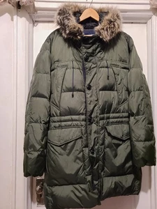 Lands End Mens Down Winter Snow Parka Jacket Hood Long Winter Squall LARGE 42-44 - Picture 1 of 14