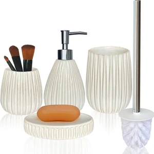 Keramik Bad Accessoires Set, Weiß Bad Set, Bad Accessoires Set... - Bild 1 von 6