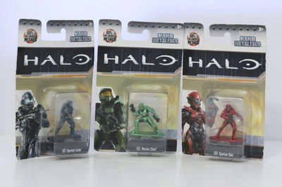 Juego de 3 figuras de metal Halo Nano 2017 - Master Chef, Locke y Vale en caja Foto 1 de 4
