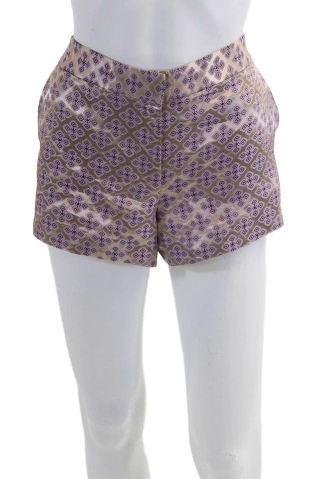 Mini Shorts Elizabeth and James Mujer Texturizado Estampado Cremallera Beige Talla S Foto 1 de 4