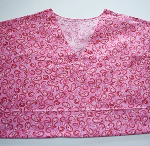 Handmade Paisley Hearts 3XL 4XL Scrub Top OOAK Plus Size Valentine Love - Picture 1 of 4