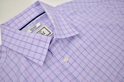 Jos. A. Bank 1905 Light Purple Checked Point Collar Dress Shirt Size: 15.5-32 - Image 1 of 4