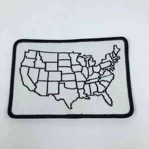 United States USA Embroidered Patch Black White 5 3/4” x 4” - Picture 1 of 2