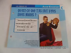 CARTE FICHE PLAISIR DE CHANTER ALAIN CHAMFORT QU'EST CE QUE T'AS FAIT D'MES IDEE - Picture 1 of 1