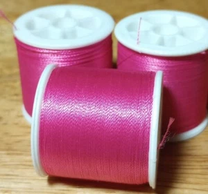 Coats LOT OF 3 SPOOLS 100% Rayon Embroidery Thread 125 Yards DARK PINK - Picture 1 of 1
