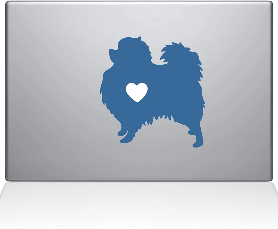 Decal Guru Pomeranian Love Silhouette Decal Vinyl Sticker 13 MacBook Pro - Image 1 of 1