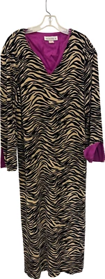 Vestido de terciopelo para mujer talla M vintage con estampado de cebra Foto 1 de 4