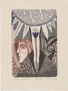 Impresión artística original de edición limitada grabado exlibris por VOLOSIUK SVETLANA - Imagen 1 de 1