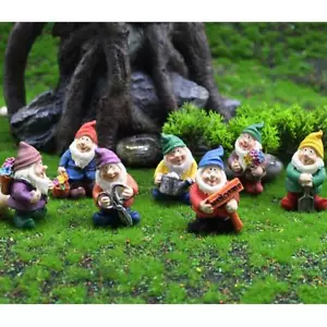 Miniature Gnome Figurines 6 Pcs Fairy Garden Gnome Statues Micro Landscape Decor - Picture 1 of 4