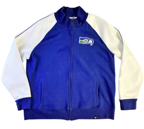 Vintage Seattle Seahawks Old Logo '47 Full Zip Sweatshirt Jacket Women's L/XL Cover