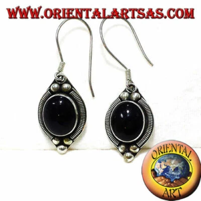 Pendiente de Plata 925 Con Ónix Hecho a Mano A Bali Indonesia - Imagen 1 de 3