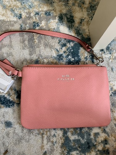 Nuovo Coach Polso ad angolo in pelle ciottoli F52850 Rosa