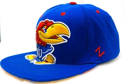 Kansas Jayhawks KU Snapback Hat Game Blue Highly Colored 90’s RARE Zephyr Tag - Image 1 of 4