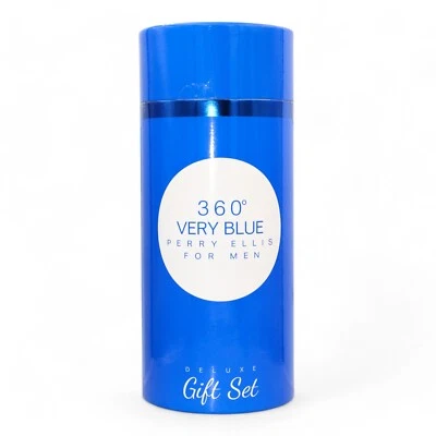 Perry Ellis 360 Muy Azul 3 Piezas Set de Regalo para Hombre Spray + Gel de Ducha NUEVO EN CAJA Foto 1 de 3