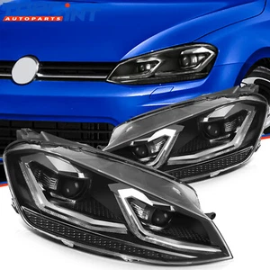 For 2014-2019 Volkswagen Golf MK7 Black LED DRL Headlight Left Right Headlamp - Picture 1 of 16