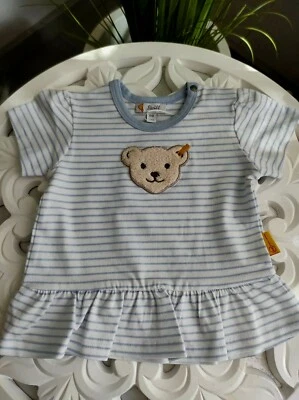 Steiff Mädchen T-Shirt Gr. 62 68 74 hellblau weiß Shirt