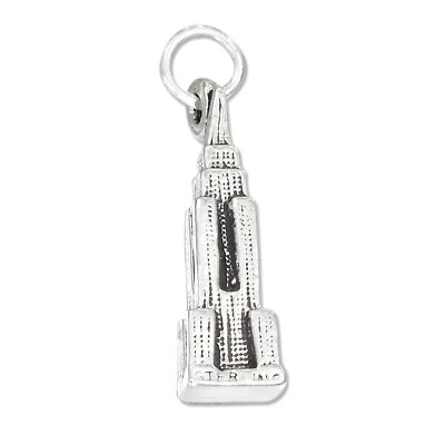 Empire State Building Manhattan New York City 3D 925 Solid Sterling Silver Charm - Image 1 of 4