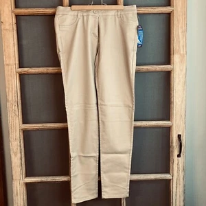 NWT Nautica Junior Girls Khaki School Uniform Pants Size 9, MSRP $40, New - Picture 1 of 9