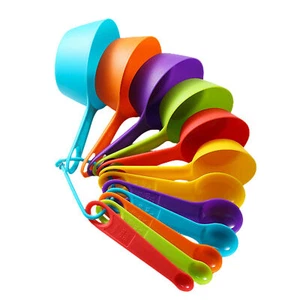 Multi-Color Measuring Cups And Spoons 6/12pcs Set Plastic Cooking Kitchen Tools - Picture 1 of 15