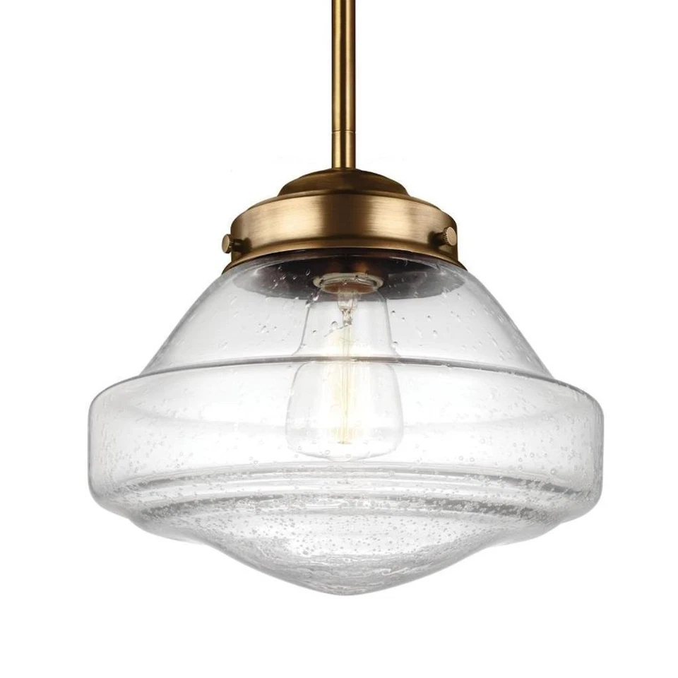 Feiss Alcott 1 Light 10 inch Pendant, Aged Brass, P1378AGB - Image 1 of 1