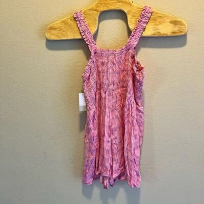 BP Rosa Lunares Calado Mameluco Volantes Correas Verano Informal Rayón Talla Grande Foto 1 de 4