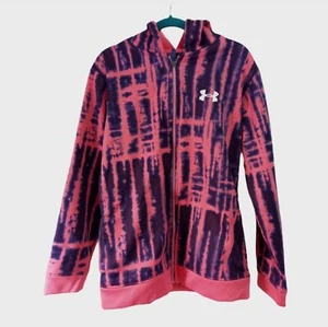 Under Armour Girl’s Hoodie- Jacket Color Pink/Navy Blue Size L. - Picture 1 of 14