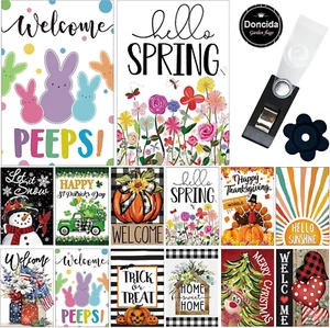 Seasonal Garden Flags Set of 12 Double Sided Double Stitching 12X18 Inch, Easter - Picture 1 of 12