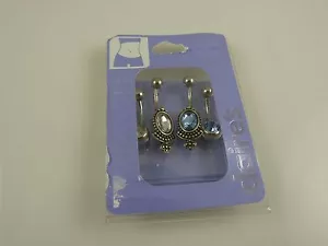 Anello con ombelico look vittoriano vintage, piercing, set di 4 gioielli corpo - Foto 1 di 3