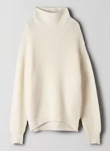 Aritzia Wilfred Montpellier Sweater Oversized Wool Tunic Sweater Dress Beige S-L - Picture 1 of 8