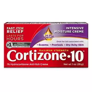 Cortizone•10 MAXIMUM STRENGTH ITCH RELIEF INTENSIVE HEALING CREME Moisturizing 1 - Picture 1 of 7