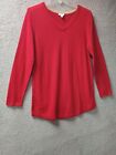 J Jill Sweater Womens Small Red Long Sleeve Pullover Tunic Cardigan 0120