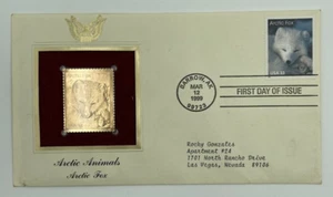 First Day Cover 1999 Arctic Animals Arctic Fox Gold Foil Stamp - Picture 1 of 2