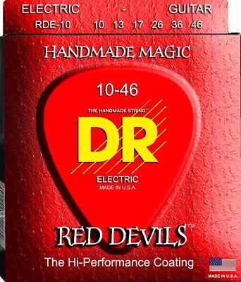 Medidores de cuerdas para guitarra eléctrica DR RDE-10 Red Devils recubiertas rojas 10-46 Foto 1 de 2