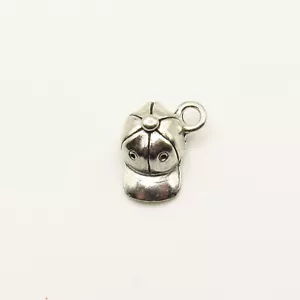 Baseballkappe - Bleifrei Silber Farbe Zinn Charm 15mm x 11mm - Bild 1 von 2