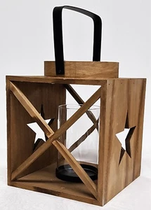 EF Laterne Holz Hängelampe Windlicht Kerzenleuchter Leuchter Lampe - Bild 1 von 1