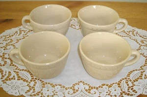 Vintage Syrakus Porzellan RESTAURANT Econo-Rand hellbraun Teetassen ~ 4er Set ~ - Bild 1 von 8